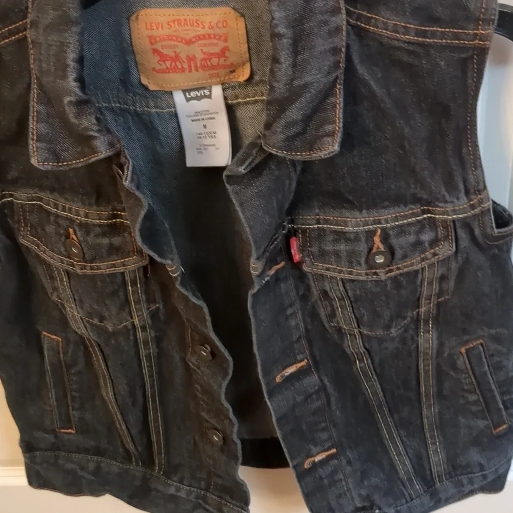 Levi's Black Denim Vest 10-12